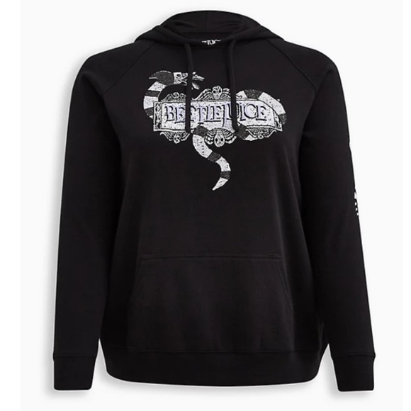 TORRID NWT BEETLEJUICE COZY FLEECE HOODIE HALLOWEEN - Picture 2 of 7